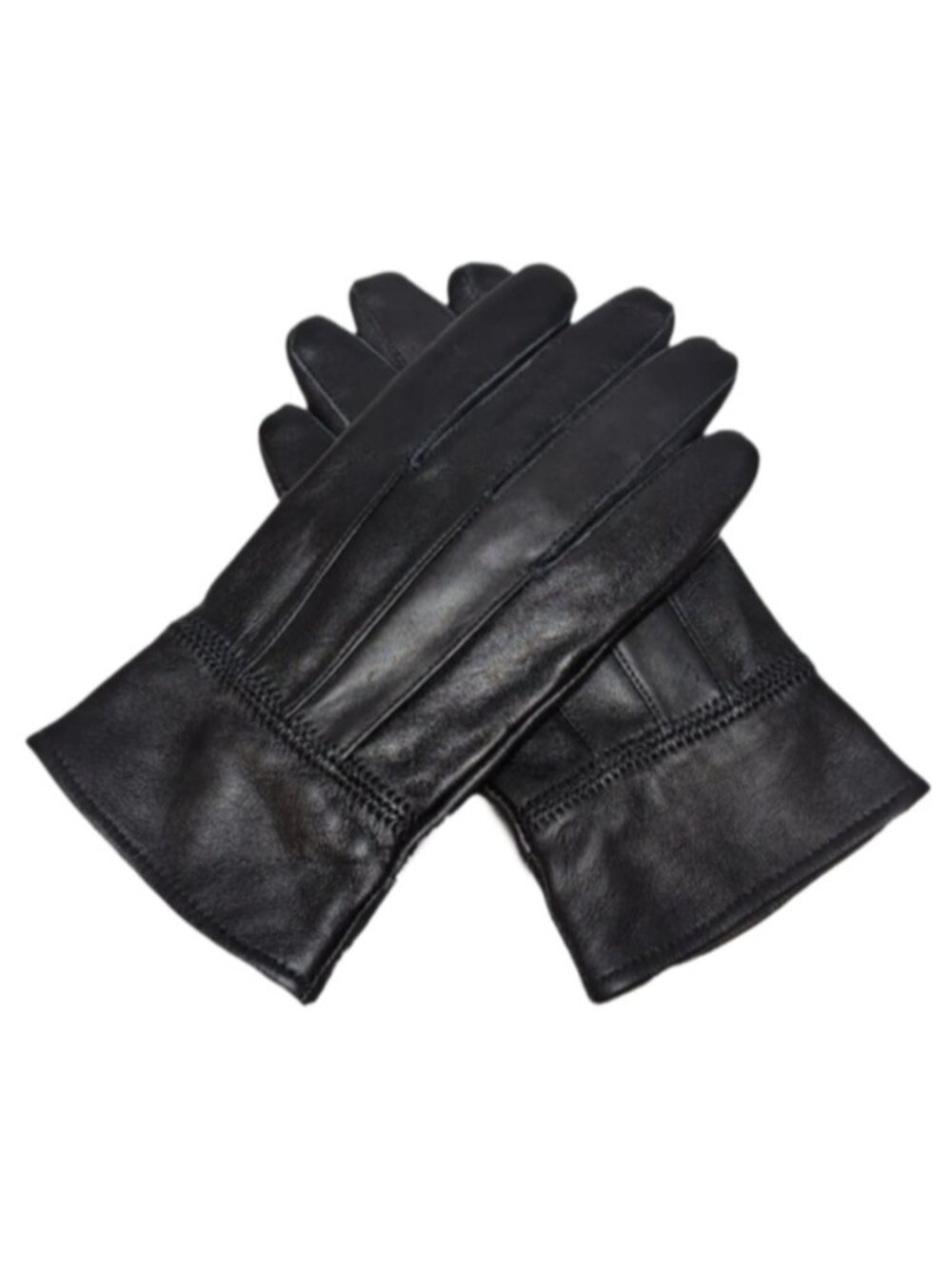100% Lambskin Leather Gloves Black Fleece Lined Womens Size Small / Medium